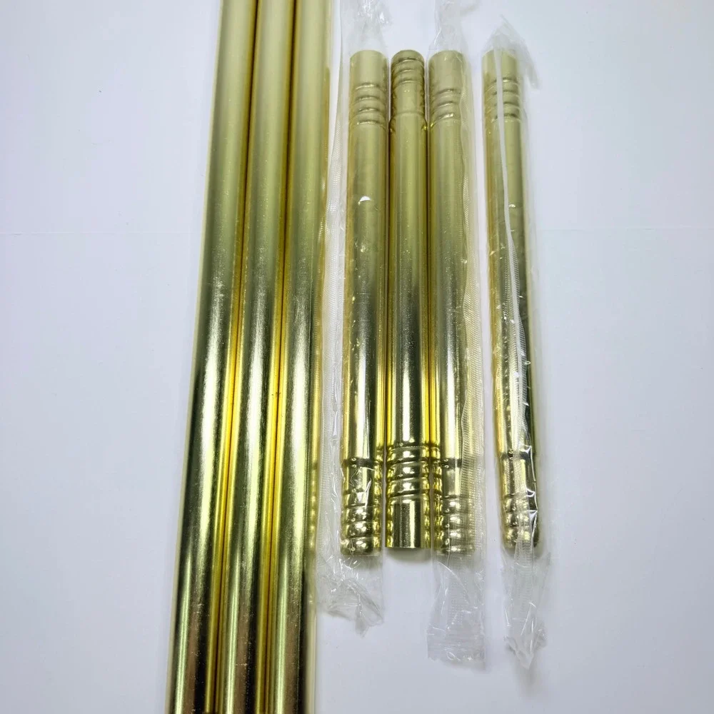 Gold Curtain Rods Decorative Modular Window Hardware Polished Gold Metal